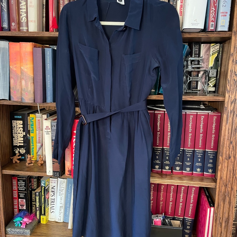 J. Crew Navy Long Sleeve Dress with Timeless Elegance. Size 4